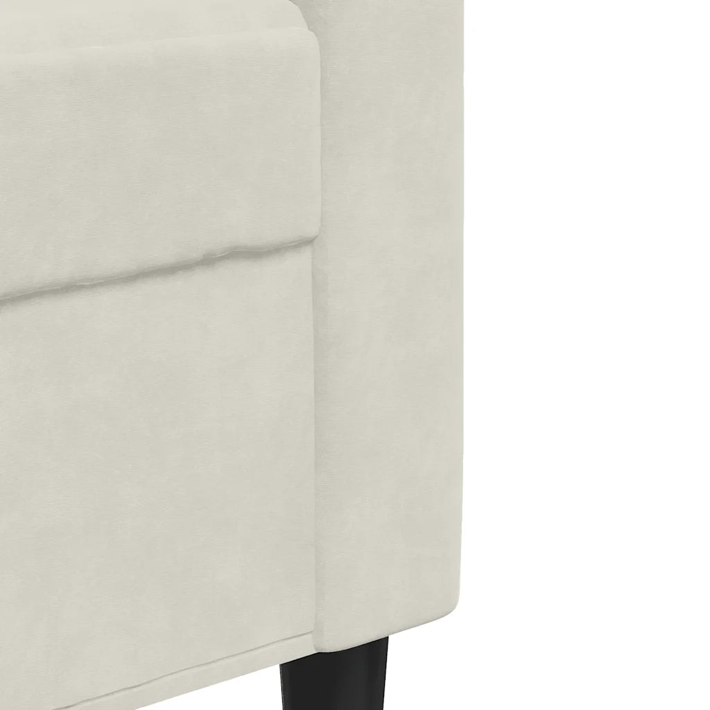 Set di Divani 3 pz con Cuscini e Rinforzi Crema in Velluto 3278509