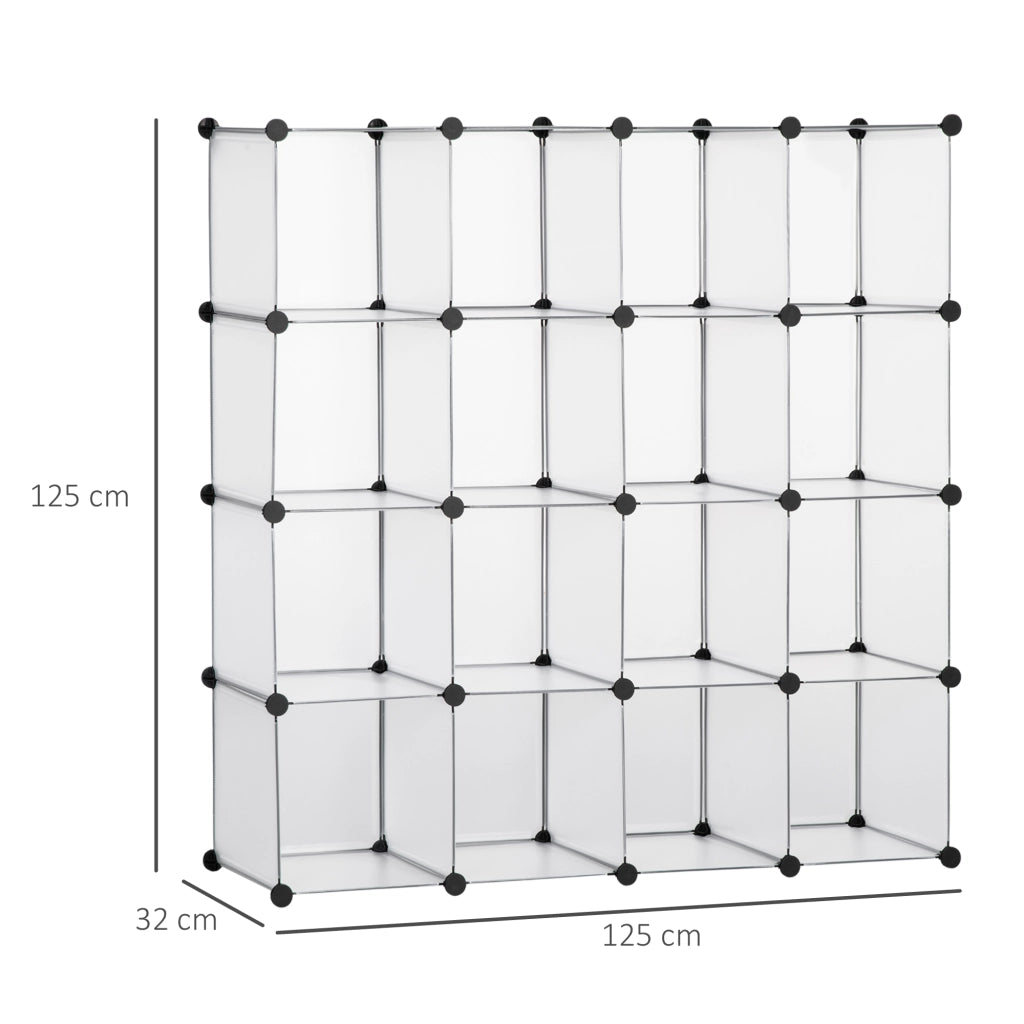 Scaffale Modulare 16 Cubi ¨C Xylo ¨C Nero e Bianco