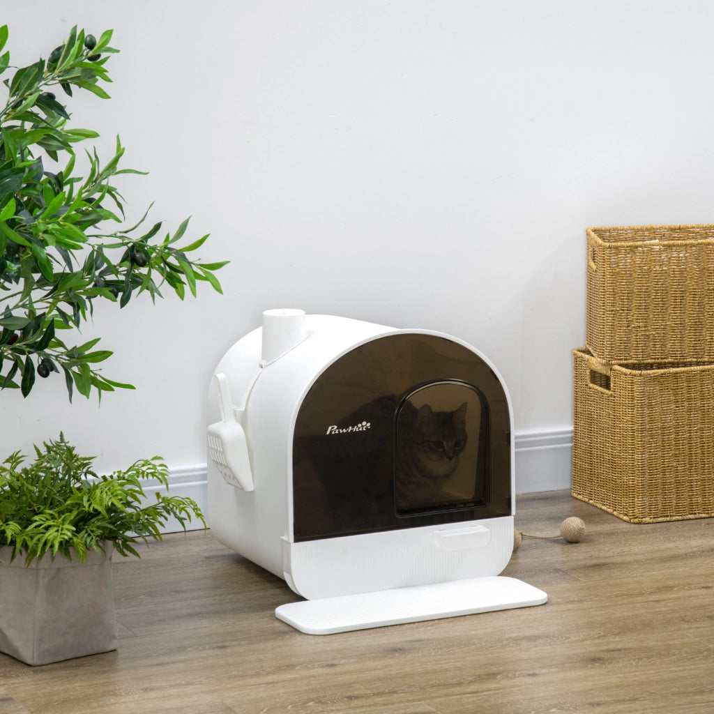 Casetta per Gatti con Cassetta Estraibile ¨C Minimal ¨C 43x44x47 cm Bianco