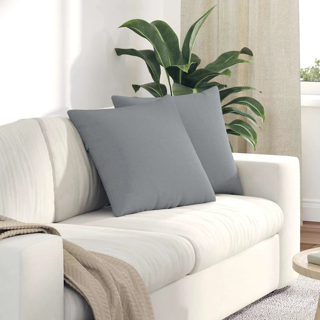 Cuscini da Divano 2 pcs Grigio chiaro 50 x 50 cm Tessuto 42013954