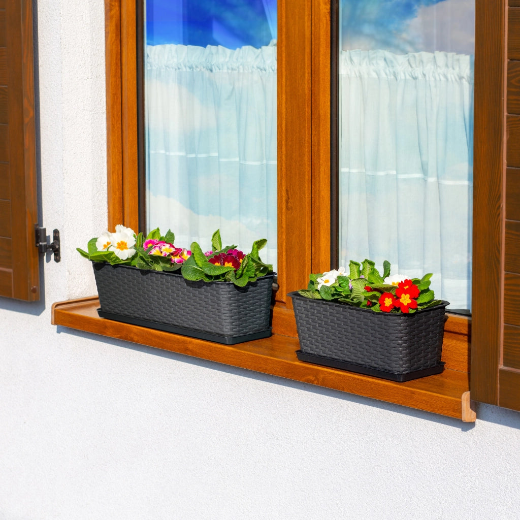 Vaso da fiori KADAX per balcone con supporto, 60 cm, antracite