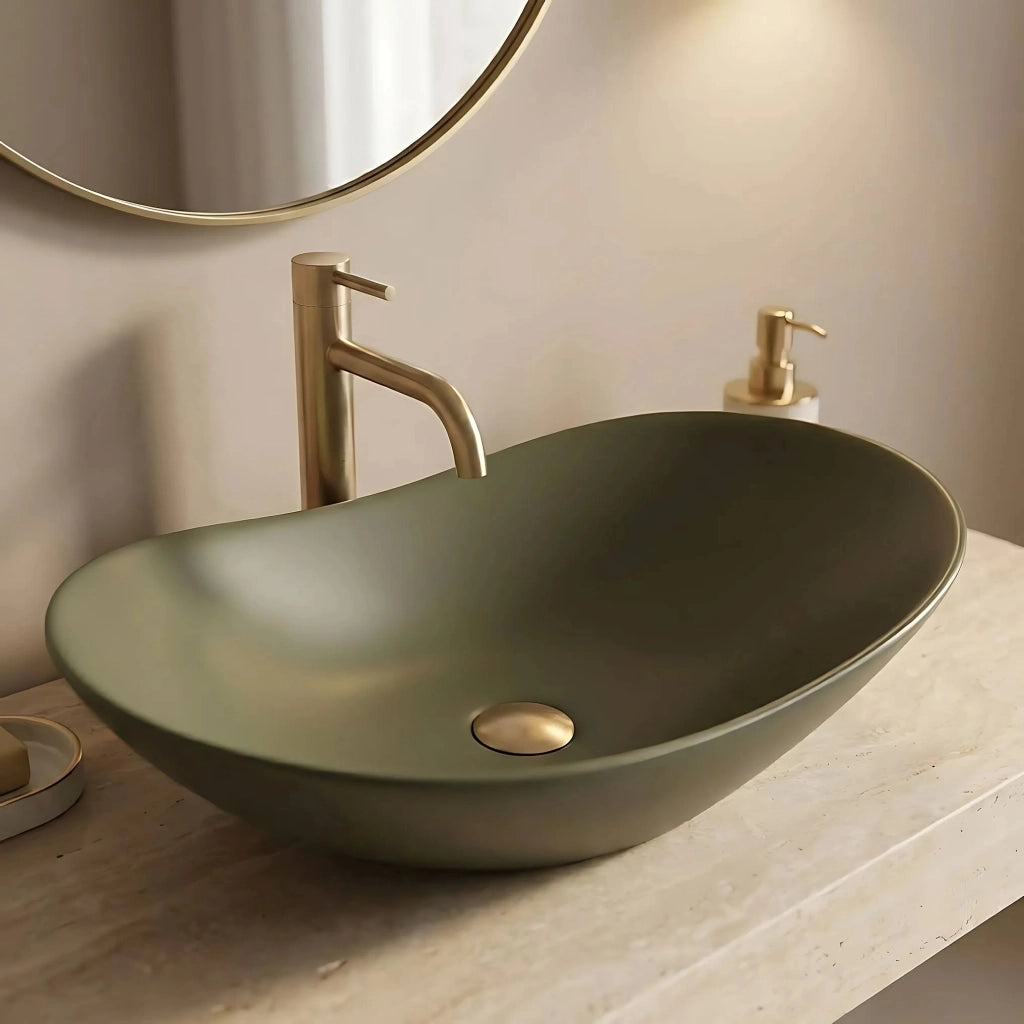 Lavabo Da Appoggio Rea Royal Olive Matt