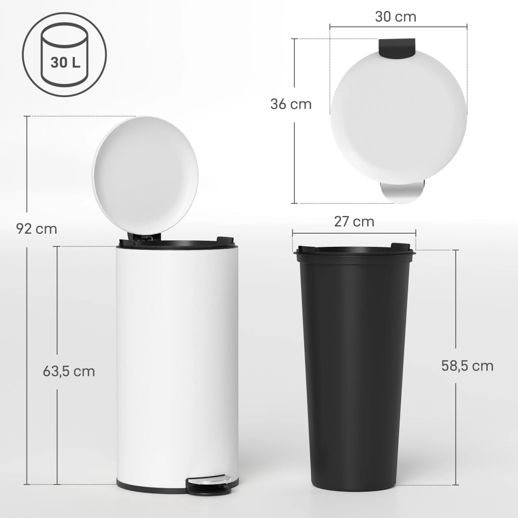 Secchio dei rifiuti 30 litri ¨C Minimal ¨C crema
