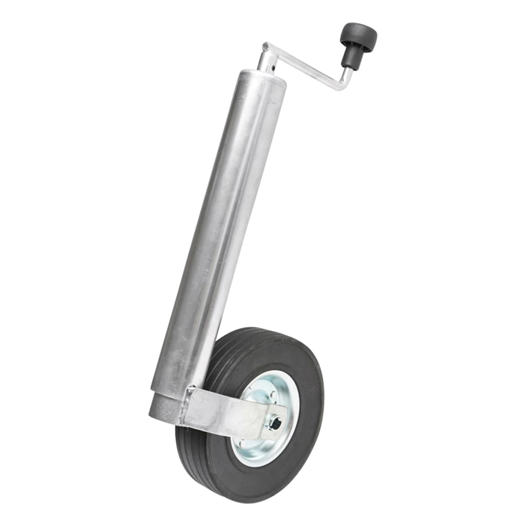 Ruota di supporto in PVC per rimorchio 200×60 mm, diametro tubo esterno 60 mm, diametro tubo interno 54 mm, carico 400 kg
