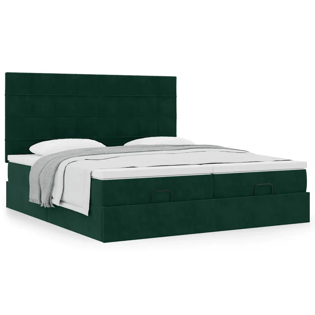 Struttura Letto Pouf con Materassi 200x200 cm Velluto 3313781