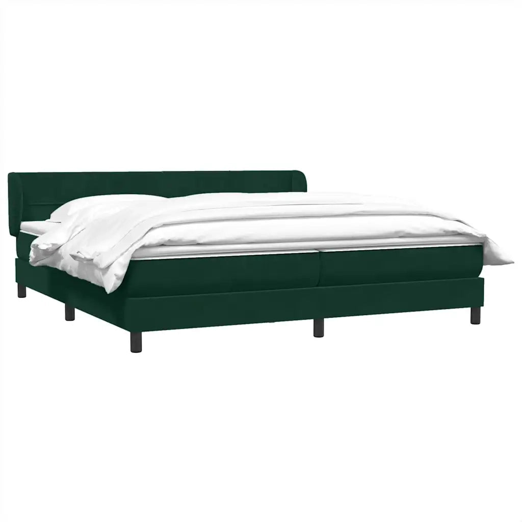Giroletto a Molle con Materassi Verde Scuro 180x220 cm Velluto 3317580