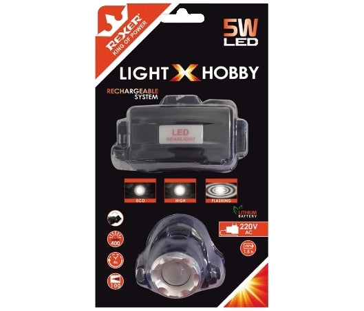 TORCIA DA TESTA LED RICARICABILE 5W