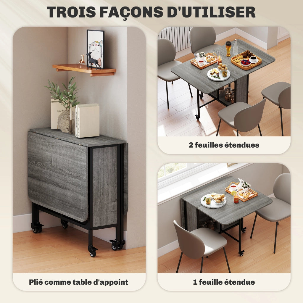 Tavolo da pranzo allungabile pieghevole ¨C Minimal ¨C Grigio 90x90x75 cm