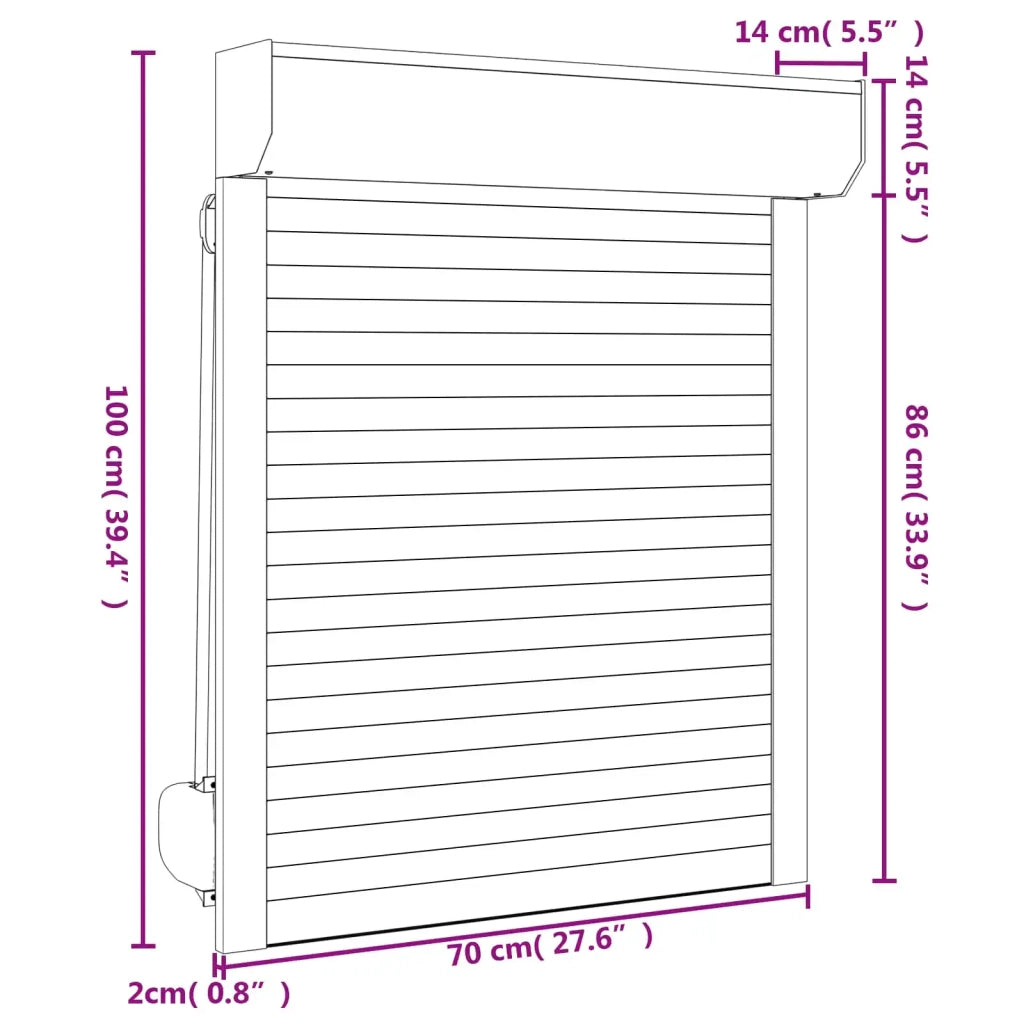 Persiana a rullo Bianco 70 x 100 cm Alluminio e poliuretano 42047051