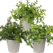 Set di 3 piante artificiali in vaso per decorazione interna