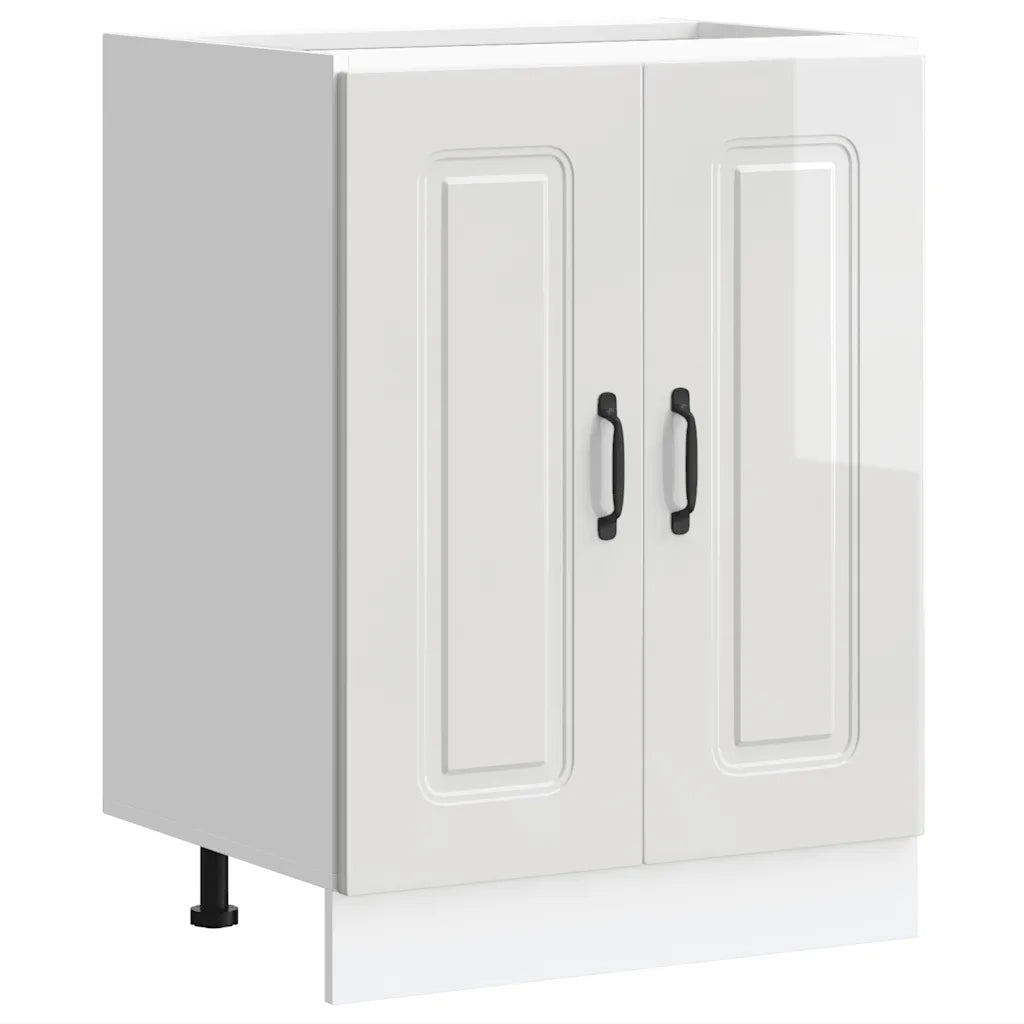 Mobile base lavello-Armadietto da bagno Kalmar Bianco Lucido 60x46x81,5 cm