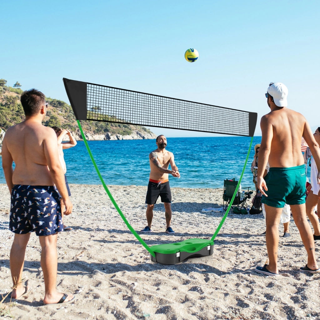 Set da badminton con rete racchette e volani, Set da badminton per gioco all'aperto con 2 volani 270x33,5x160cm Verde