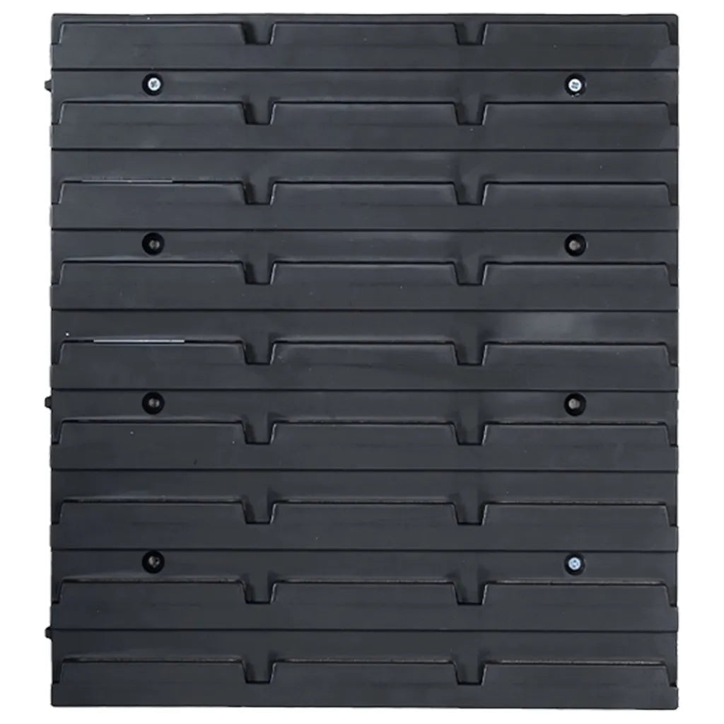 Kit Contenitori 128 pz con Pannelli a Parete Blu e Nero 150808