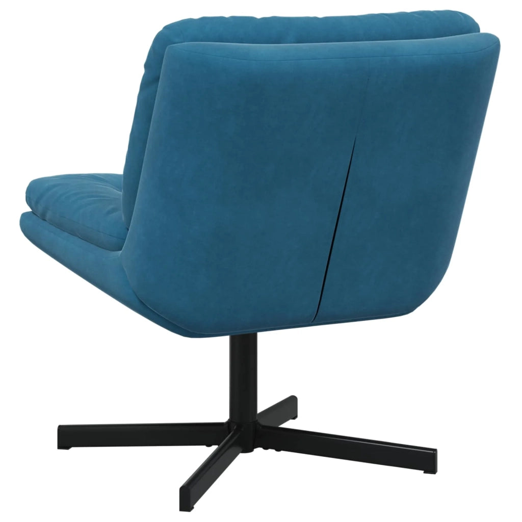 Poltrona Relax | Sedia Relax con Base Girevole Blu 63 x 75 x 76 cm Velluto