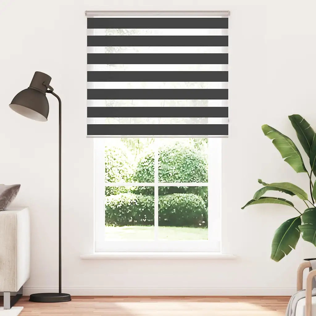 Tenda a rullo | Tenda avvolgibile Zebra Nero Larghezza Tessuto 105,9 cm Poliestere