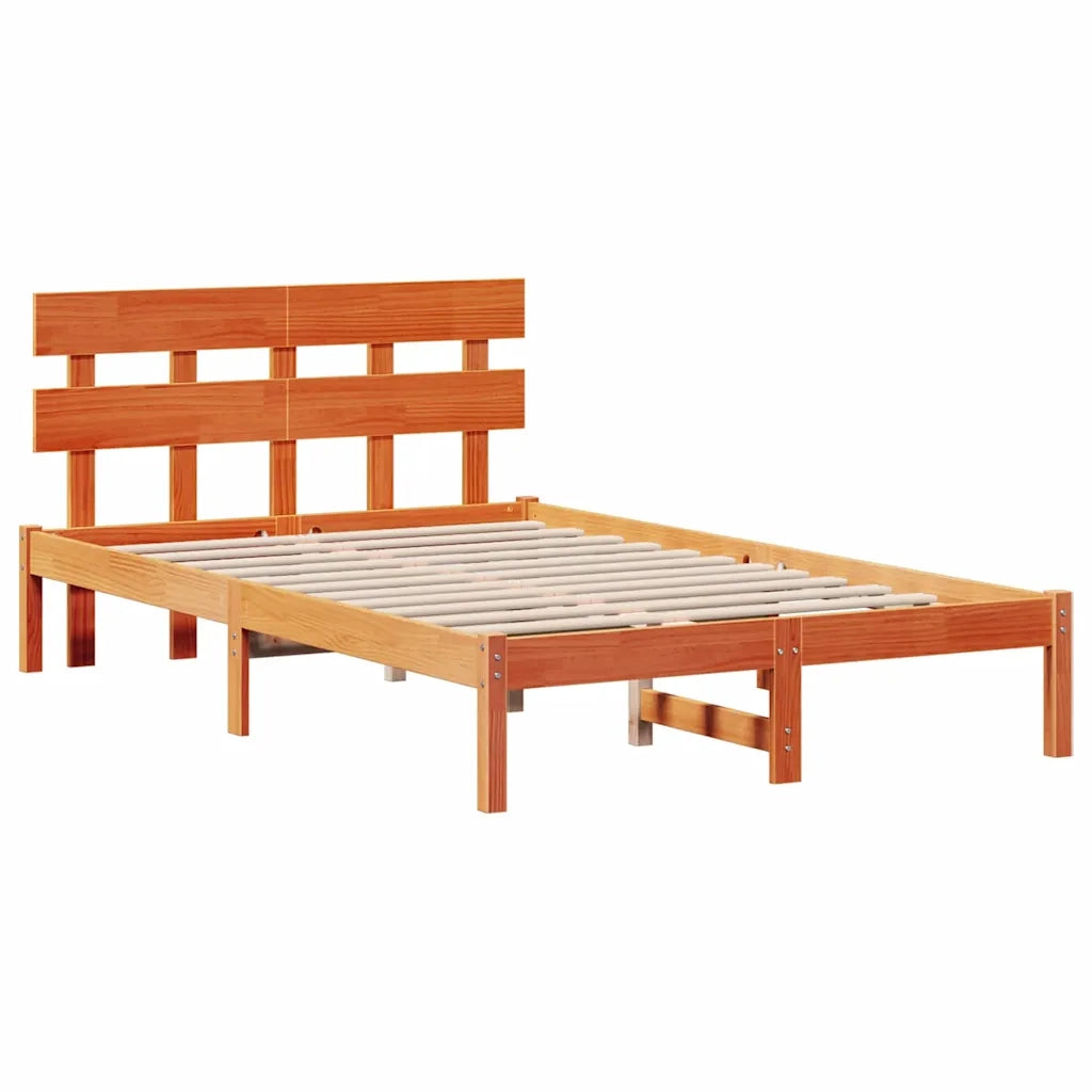 Struttura del letto-Giroletto Marrone 140 x 190 cm Legno massello di pino 999498