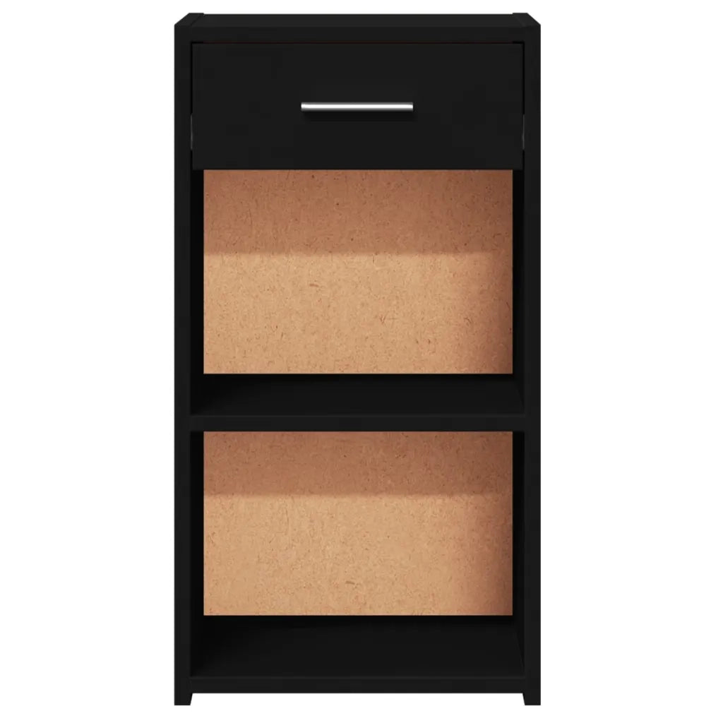 Set di 2 Comodini | Armadio da Notte | Mobiletto da notte Neri 35x34x65 cm in Legno Multistrato