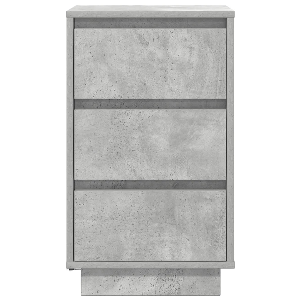 Comodino | Armadio da Notte | Mobiletto da notte con Luci LED Grigio Cemento 38x34x65 cm