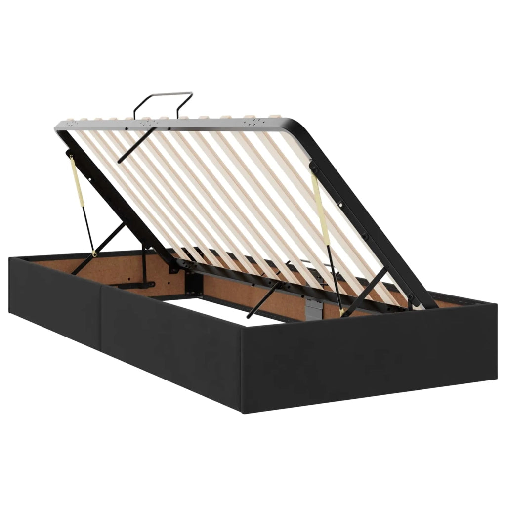 Letto con Contenitore con testiera Nero 100 x 200 cm Velluto 3458789