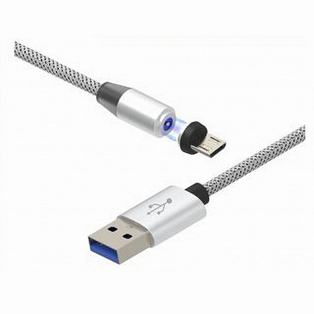 Trade Shop - Cavo Micro Usb Ricarica Dati Luce Magnetica Led 1mt Per Smartphone Maxtech F-s026 -