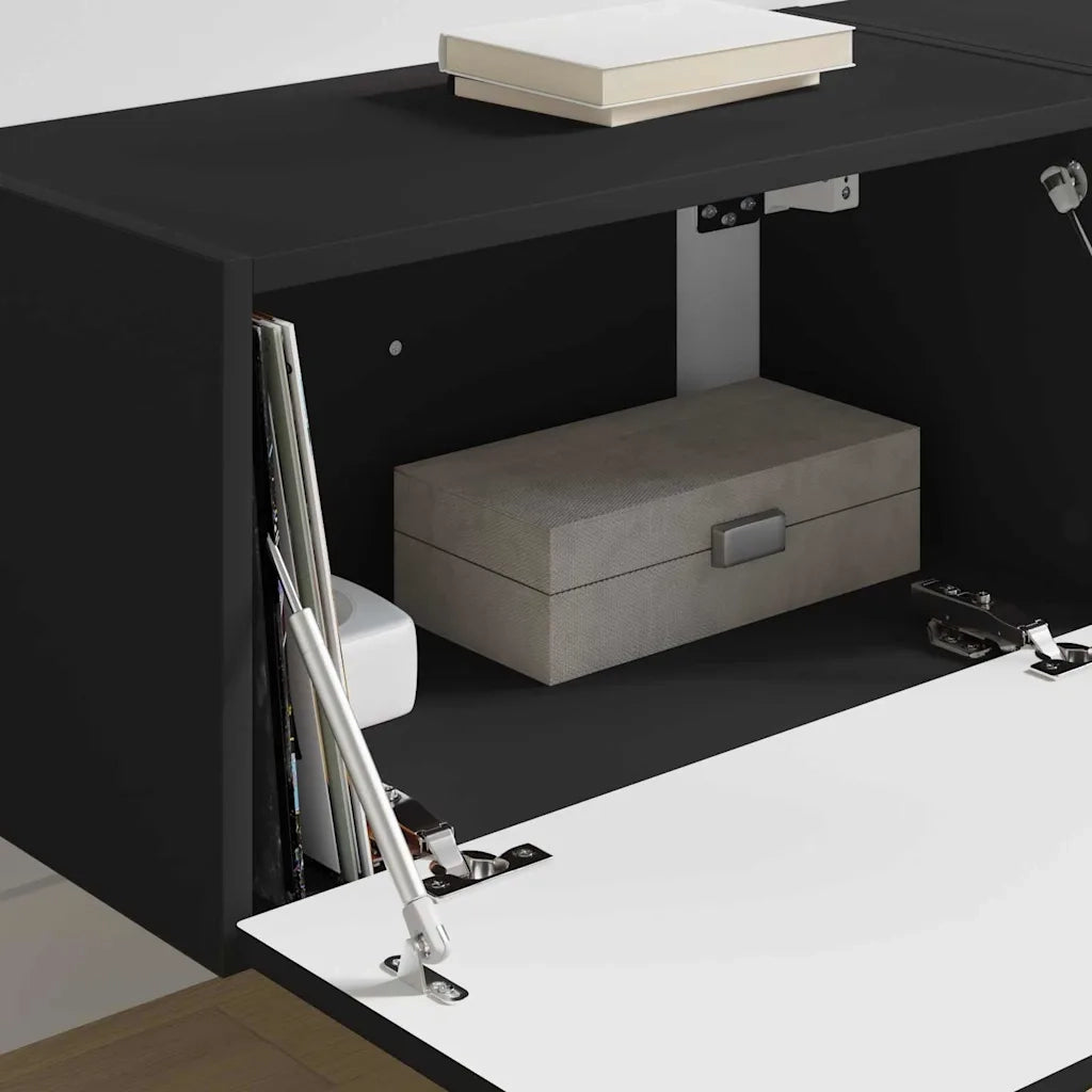 Mobile TV da parete 2 pcs Nero 60 x 31 x 29,5 cm 892192