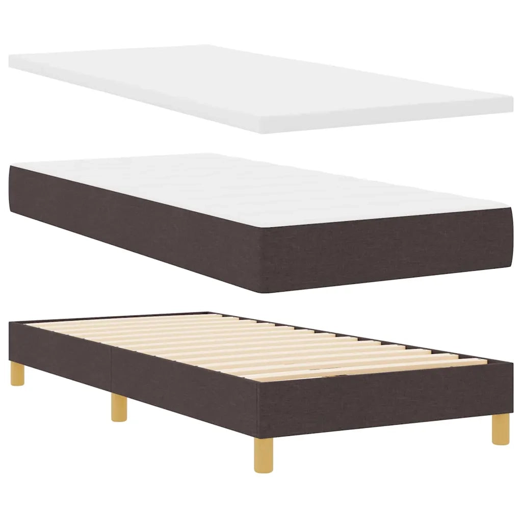 Letto a Sorgente LED con led Marrone Scuro 80 x 200 cm Tessuto