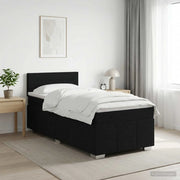 Letto box spring con materasso Nero 90 x 190 cm Tessuto 3451096