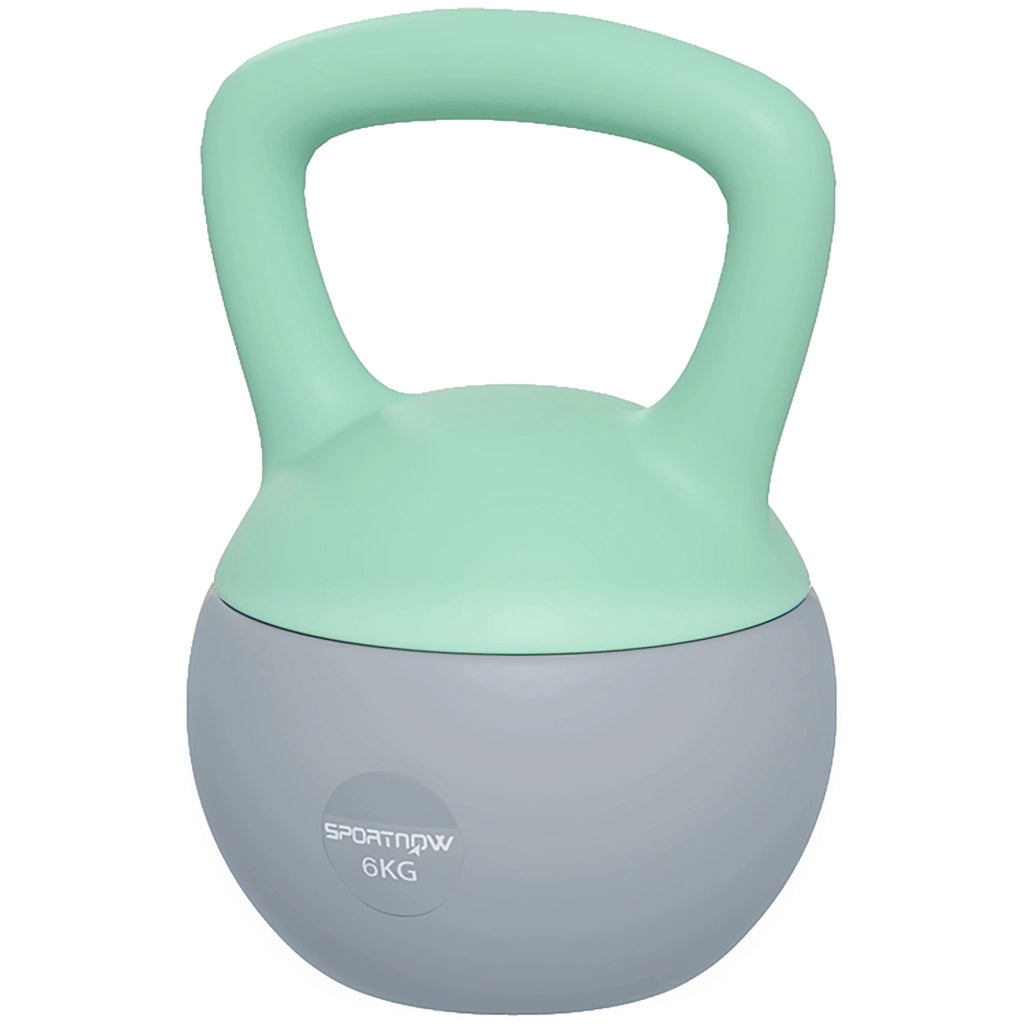 Kettlebell 6 kg ¨C Minimal ¨C Verde e Grigio 19x19x28 cm