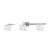 Toplight Applique da parete 3 luci Metropolitan con attacco G9, struttura cromo e vetro lavorato, design moderno 55x10x12cm