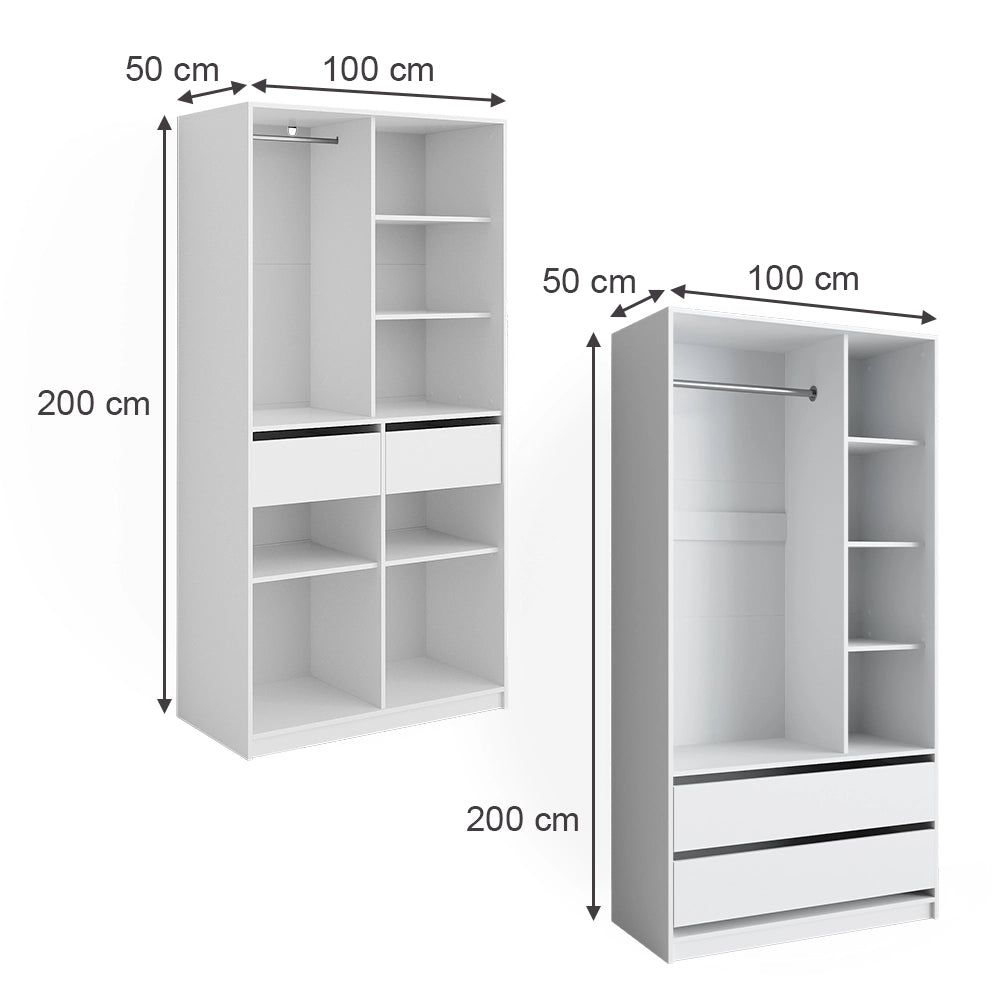 Vicco Armadio Bianco 200 x 200 cm Set di 2