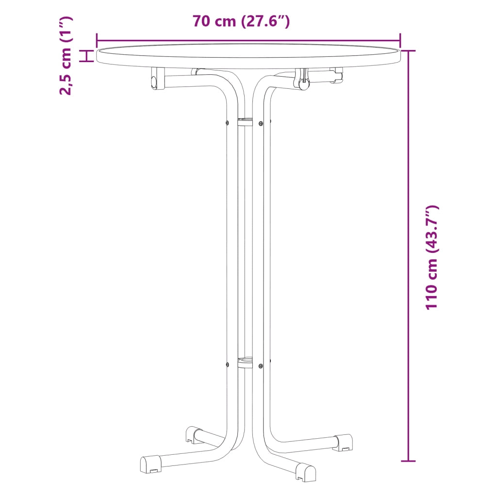 Tavolo da Bar Nero ?70x110 cm Legno Multistrato e Acciaio