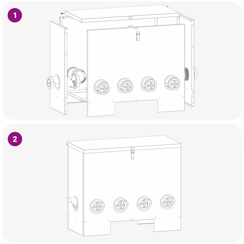 Feeder per pollo 2 pcs Argento 60,5 x 29 x 51 cm 879983