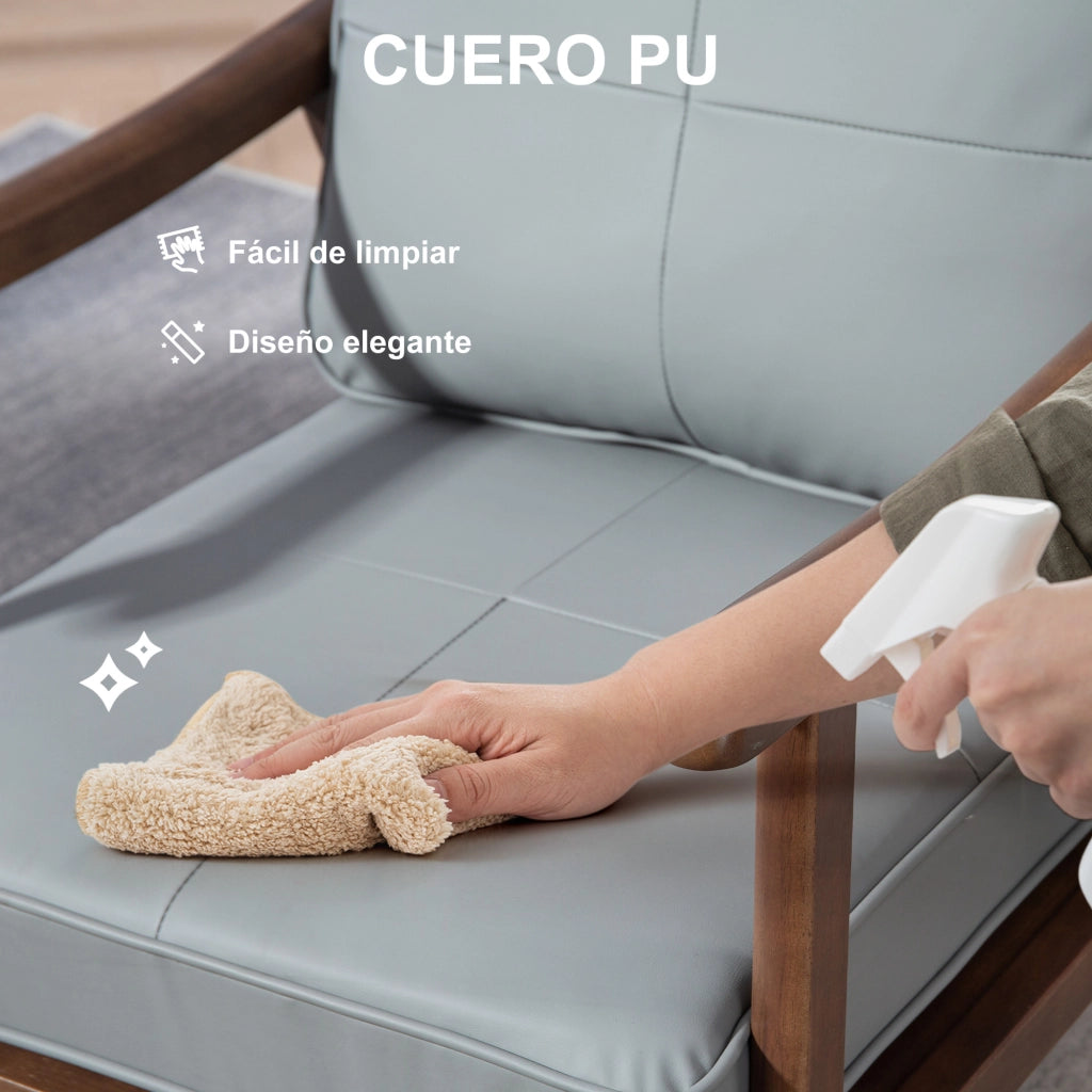 Poltrona ¨C Minimal ¨C Grigio e Pelle Sintetica