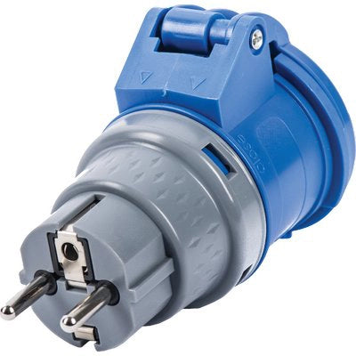 ADATTATORE SCHUKO-PRESA BLU 75000 VB - 2P+T 16A IP44- 2 pezzi