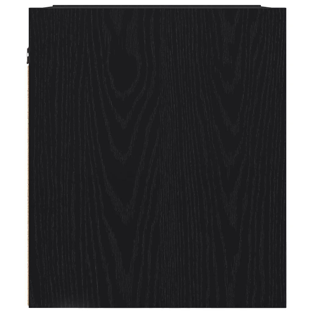 Comodino a Muro-Tavolino da notte sospeso Rovere Nero 38x34x40 cm 165686