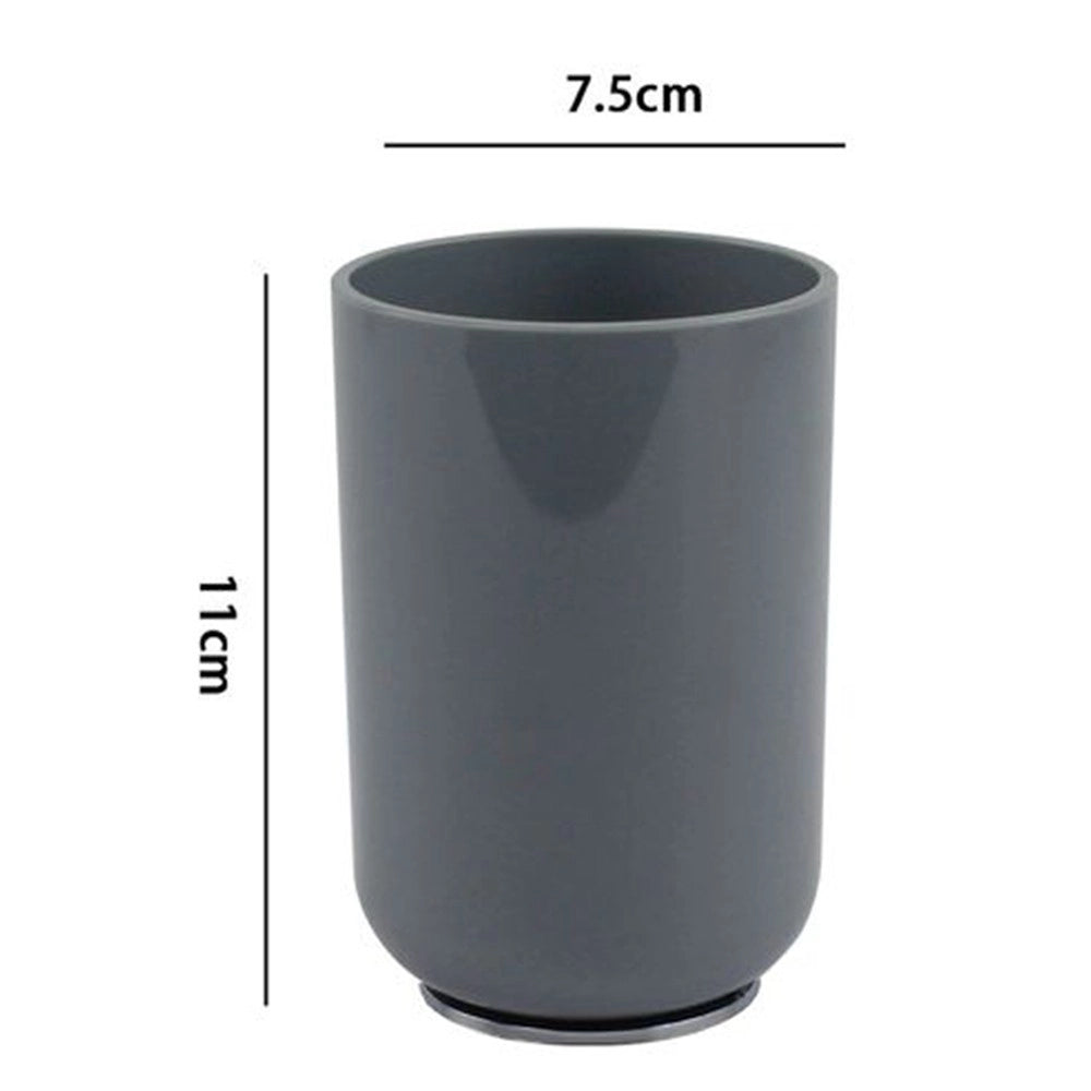 Trade Shop - Bicchiere Porta Spazzolini Dentifricio Grigio Accessori Arredo Per Bagno 69471 -