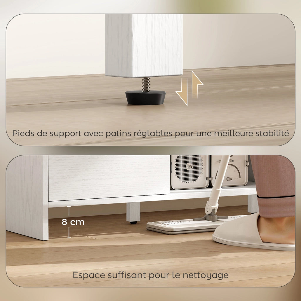 Mobile TV con 2 ante e ripiani ¨C Xylo ¨C Bianco 110x35x45cm
