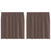 Tende in Voile con Tasche per Aste 2 pz Marrone