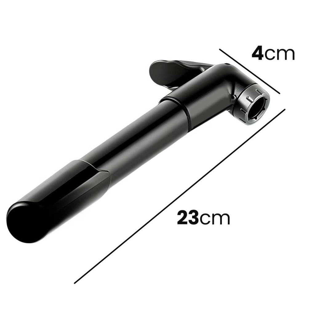 Mini Pompa d'Aria Manuale 23 cm Portatile Versatile e Pratica Nero Avizar