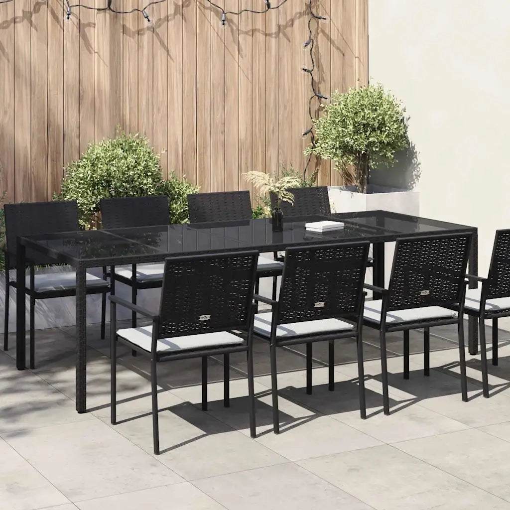 Tavolo da Giardino | Tavolino da esterno Nero Puro 250 x 100 x 75 cm polyrattan