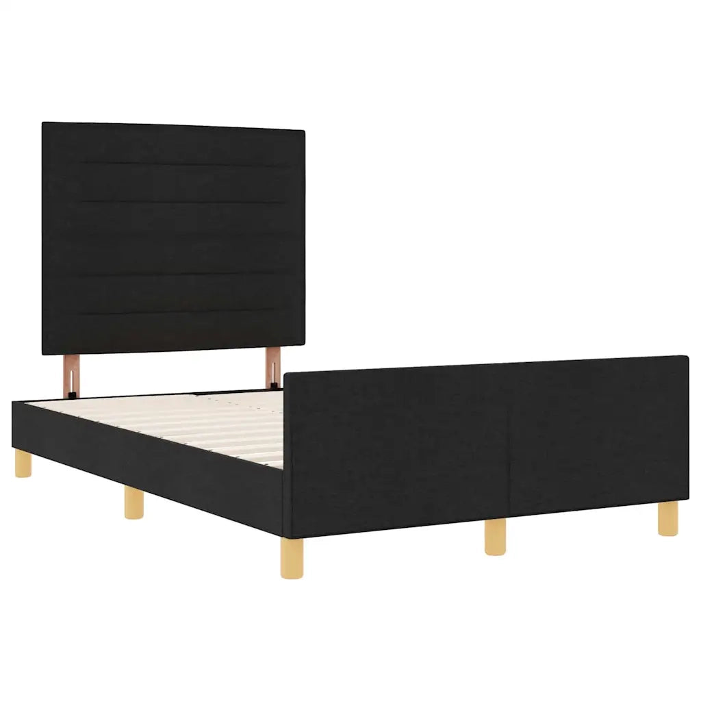 Struttura del letto con testiera Nero 120 x 190 cm Tessuto