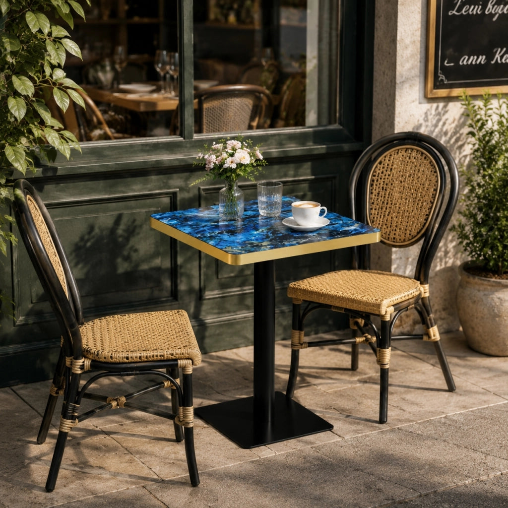 TAVOLO Quadrato 60x60 cm MDF Blu e Metallo