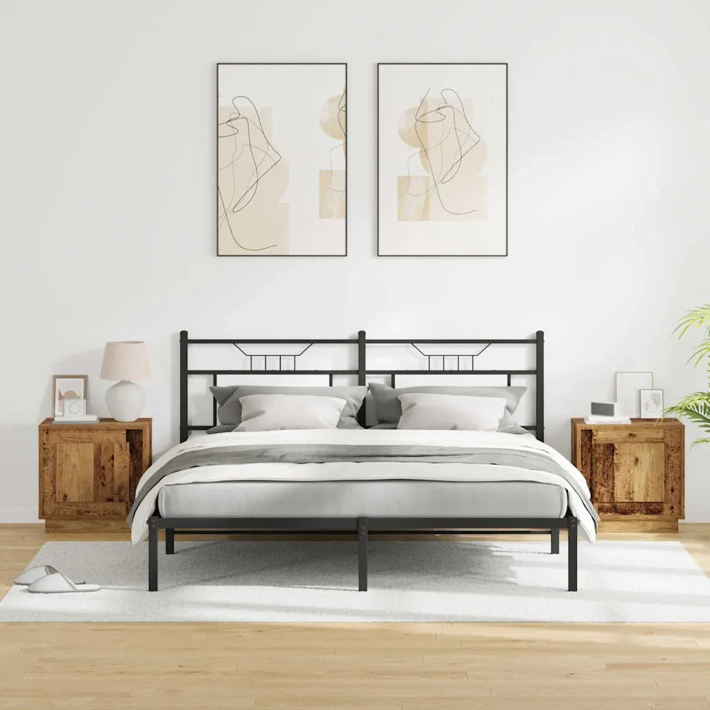 Set di 2 Comodini | Armadio da Notte | Mobiletto da notte Legno vecchio 44 x 34,5 x 45 cm