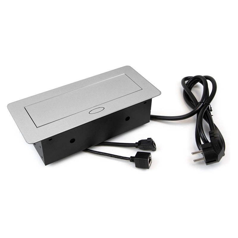 Multiconnettore con coperchio scorrevole Vertikal Flat 60, diametro 60 mm, 1 presa Schuko, 1 USB Tipo A, 1 USB Tipo C,..