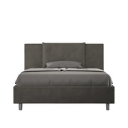 BS COM Letto una piazza e mezza senza rete imbottito 130x190 microfibra grigio
