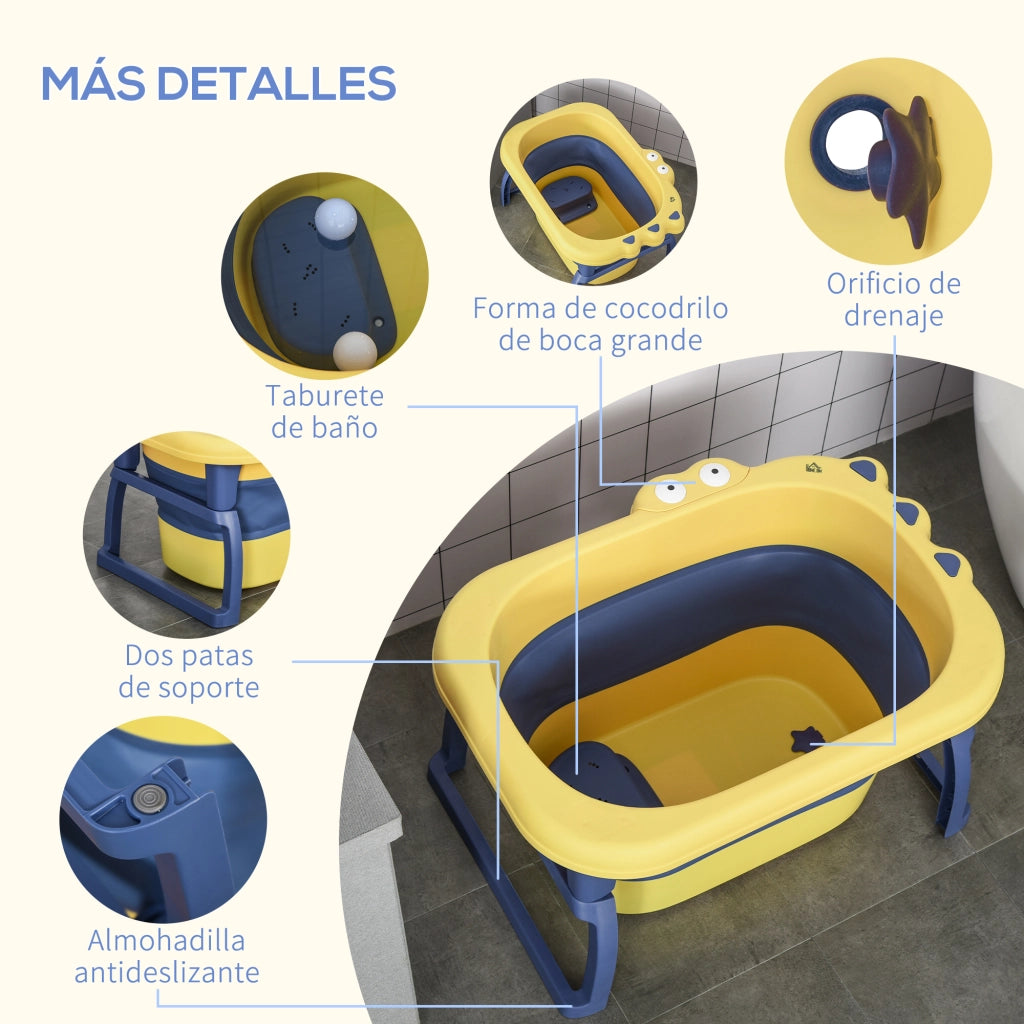 Vasca da bagno pieghevole per bambini ¨C Minimal ¨C 75.3x55.4x43 cm giallo e blu