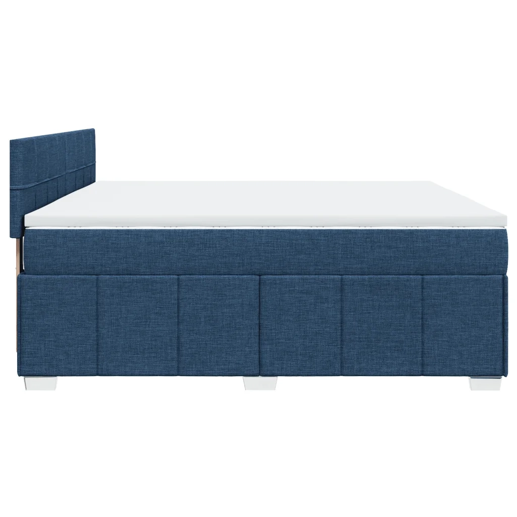 Giroletto a Molle con Materasso Blu 200x200 cm in Tessuto