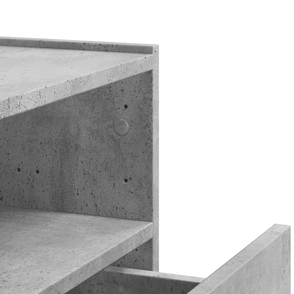 Comodini a Muro 2 pz Grigio Cemento 45x30x35 cm 848318