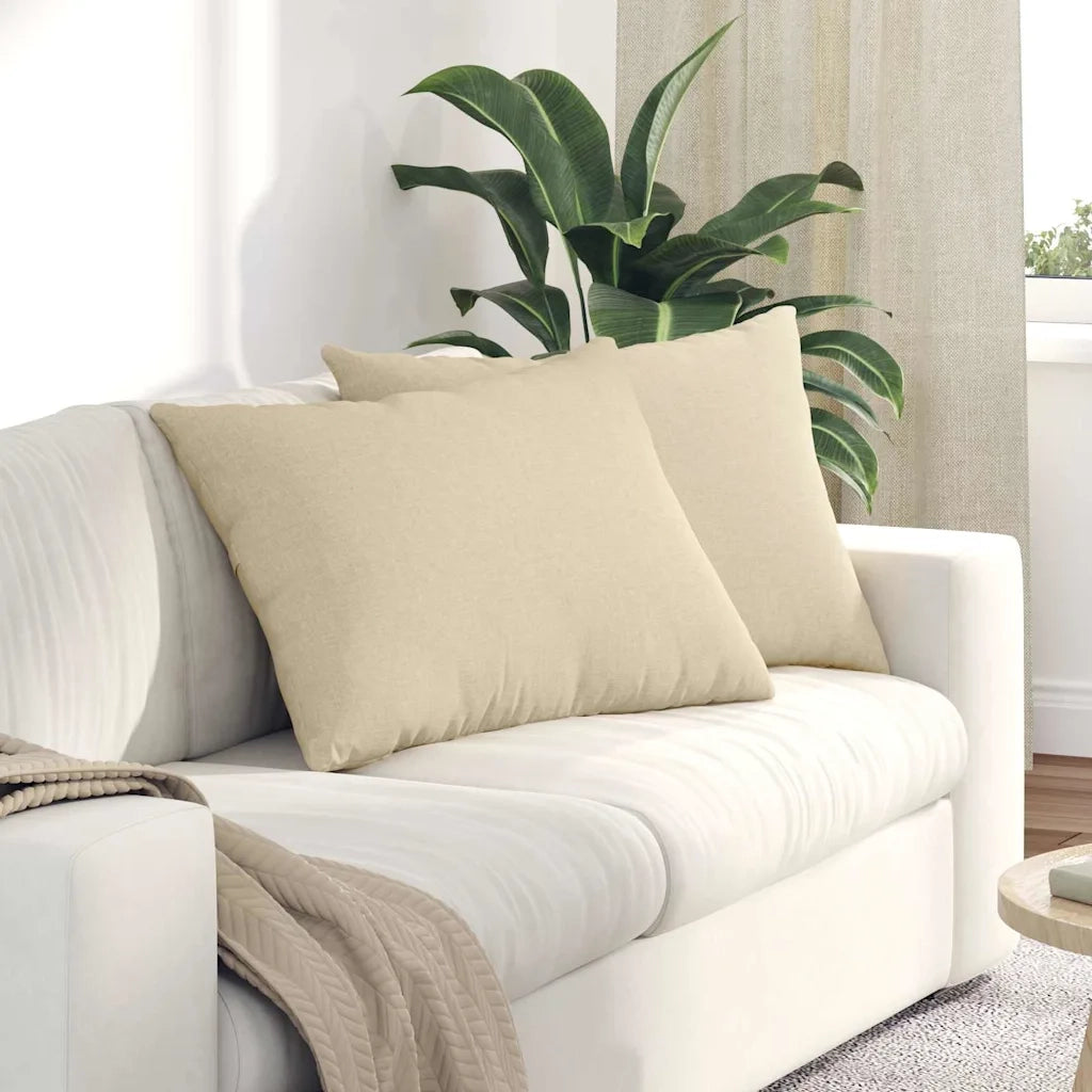 Cuscini da Divano 2 pcs Crema 70 x 50 cm Tessuto 42013746
