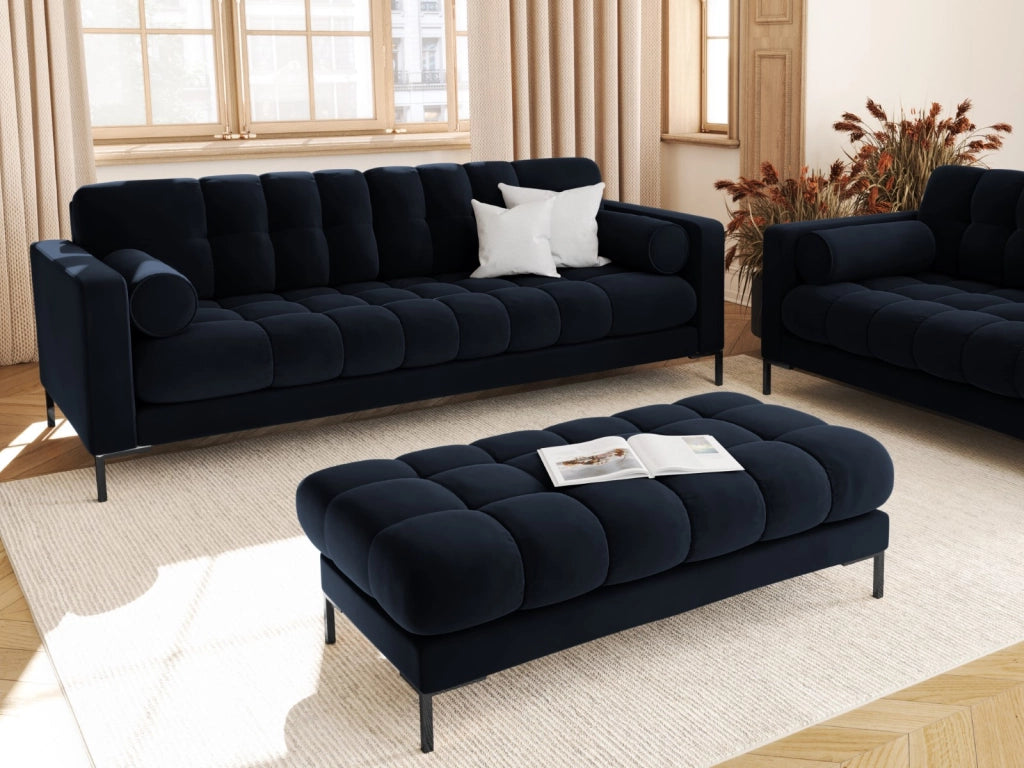 Cosmopolitan Design - Panca "Bali" 2 posti in velluto blu scuro 
